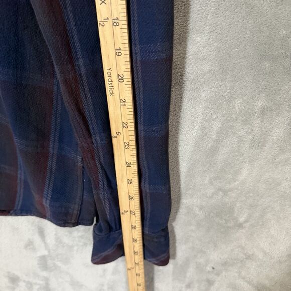 Scotch Soda Shirt Large 2XL Navy Blue Button Up Long Sleeve Zip & Button Flannel - Picture 6 of 11